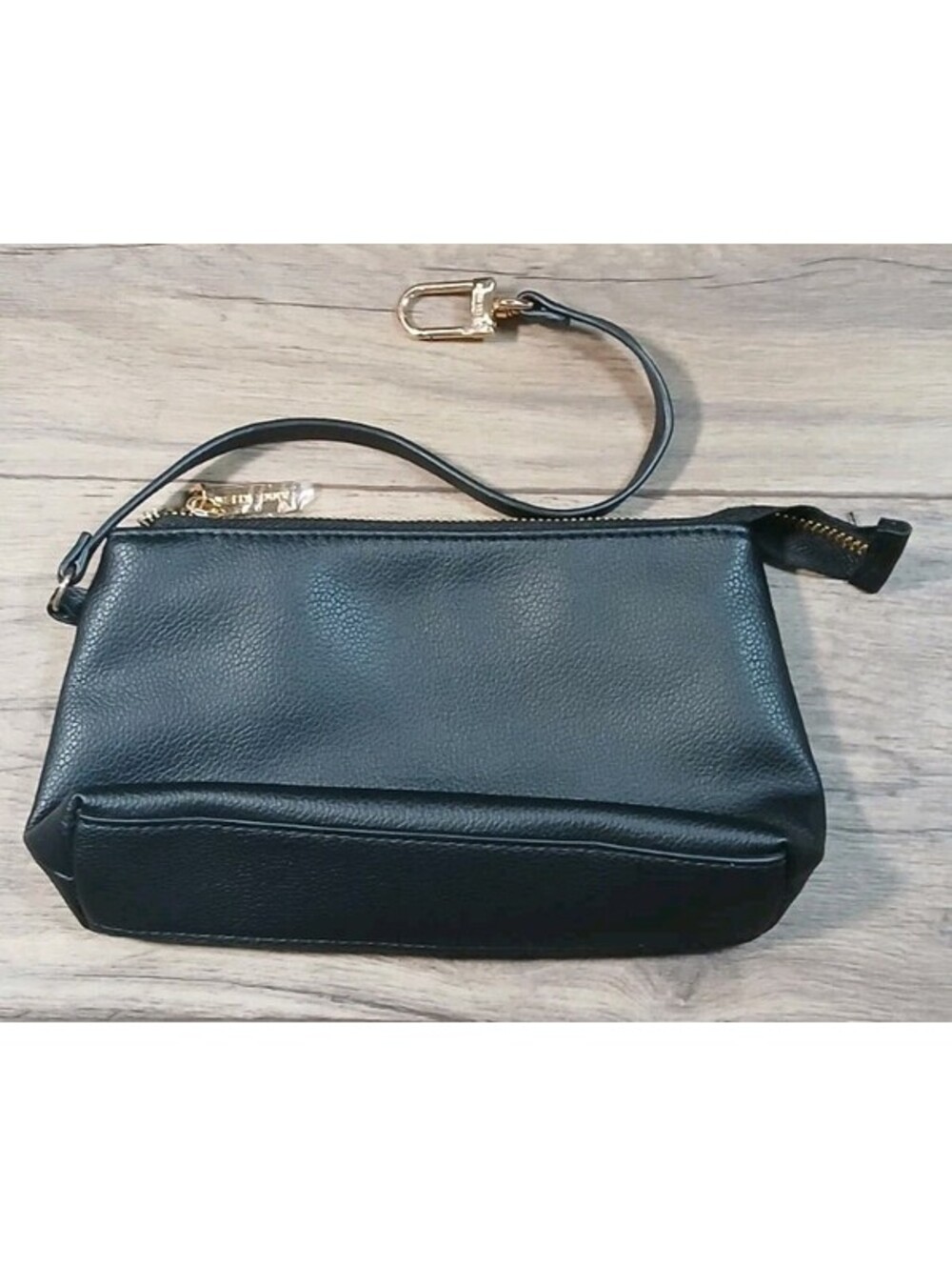 Anne Klein black pebbled faux-leather small bag